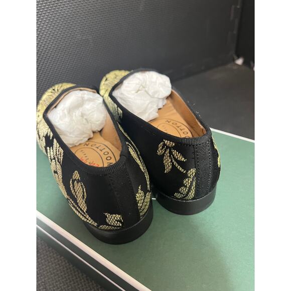 Stubbs and Wootton Palm Beach Limited Edition Black Gold Floral Loafer Size 5 - Picture 7 of 13
